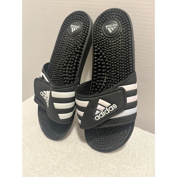 Adidas Adilette Slides Mens US Size 9 YSS 606002 Black EUC - Picture 4 of 4
